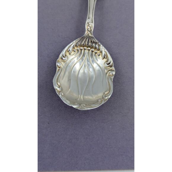Antique Sterling Silver Sugar Shell Spoon Landers No 2 by Baker Manchester 5-3/8 - Picture 4 of 10